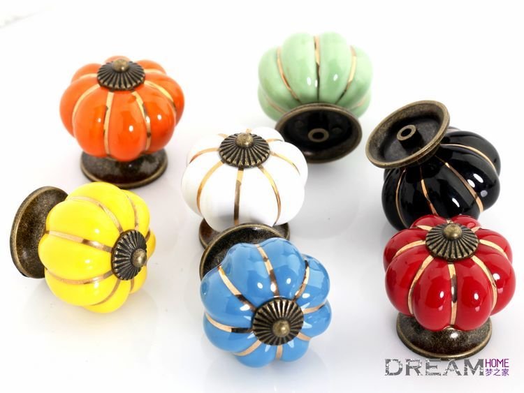 Free Shipping single hole ceramic cabinet know for bedroom colorful dresser knobs with screws
