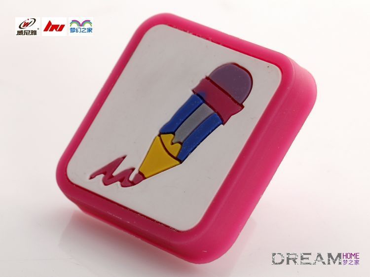 Pink pencil drawer Knobs ,Nursery Decor /Handle Pulls/  Children door pull/ Kids room knob