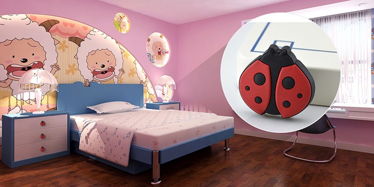 2PCS for soft kids beautiful insect  furniture handles drawer pulls kids bedroom dresser knobs