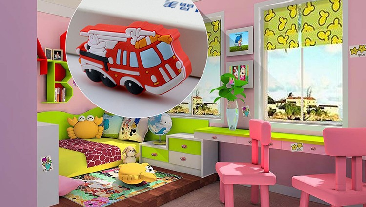 Top quality for soft kids carton bus  furniture handles drawer pulls kids bedroom dresser knobs