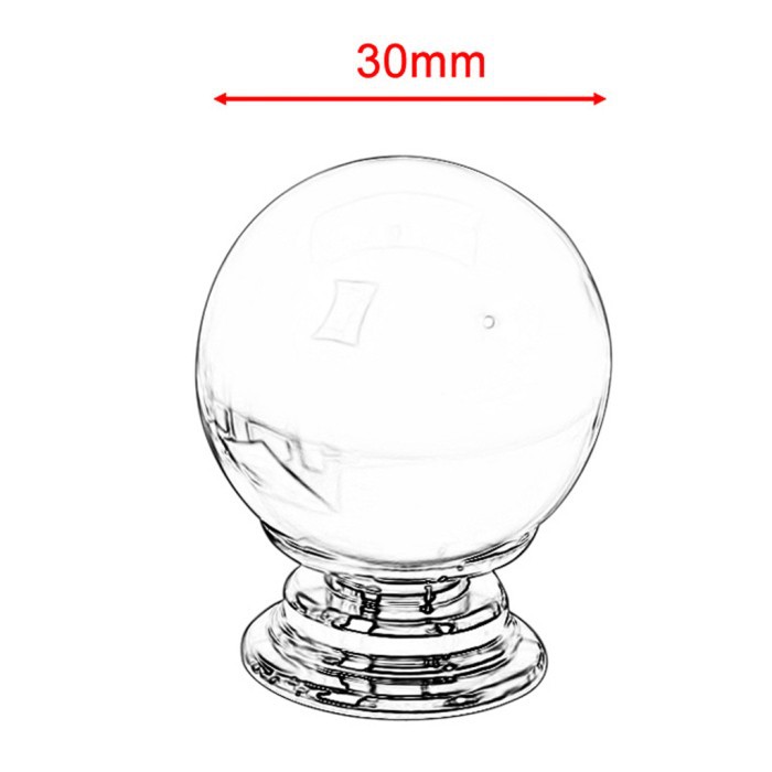 Magic Ball Shaped 30mm Clear Crystal Door Pulls Drawer Cabinet Wardrobe Knobs Cupboard Handles 10pcs/lot