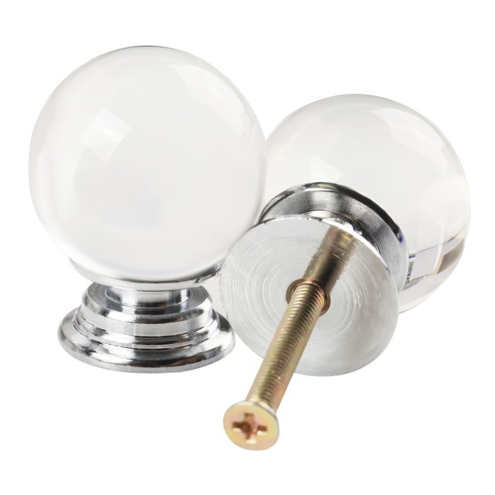 Magic Ball Shaped Clear Glass Crystal Cabinet Pull Drawer Handle Kitchen Door Knob Home Furniture Knob 1PCS Diameter 30mm
