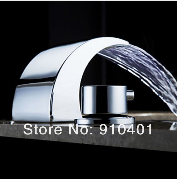 Wholesale And Retail Promotion 60% Off Bathroom Waterfall Basin Faucet Vanity Sink Mixer Tap Dual Handles Chrome