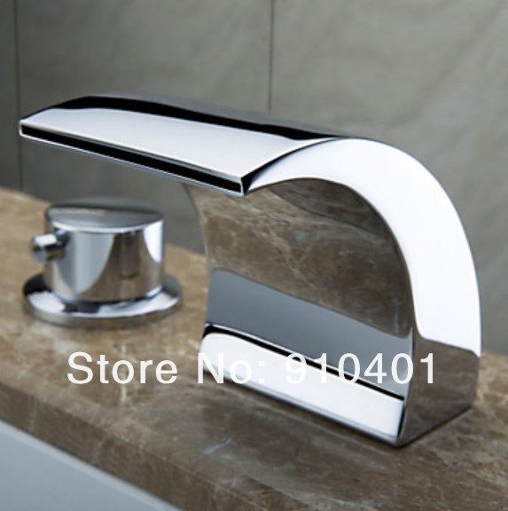Wholesale And Retail Promotion 60% Off Bathroom Waterfall Basin Faucet Vanity Sink Mixer Tap Dual Handles Chrome