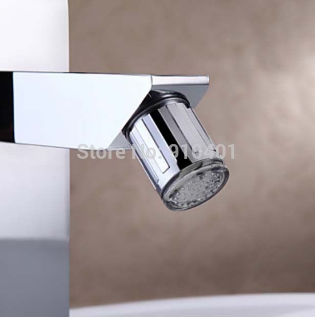 Wholesale And Retail Promotion LED Color Changing Bathroom Basin Faucet Single Handle Chrome Brass Mixer Tap