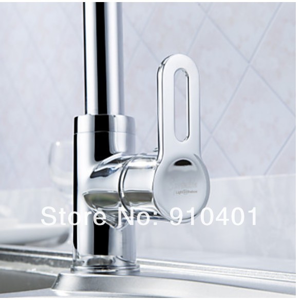 Wholesale And Retail Promotion NEW Deck Mount LED Color Changing Kitchen Faucet Single Handle Mixer Tap Chrome
