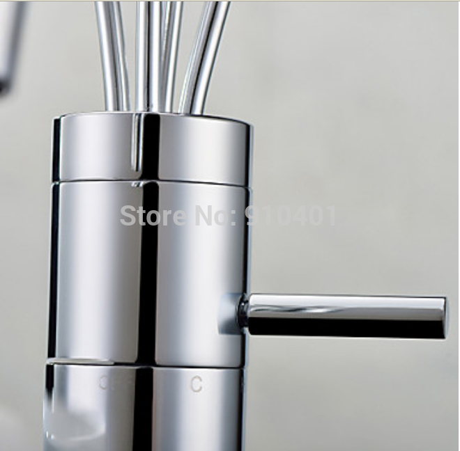 Wholesale And Retail Promotion NEW Luxury Chrome Brass LED Bathroom Faucet Single Handle Vanity Sink Mixer Tap