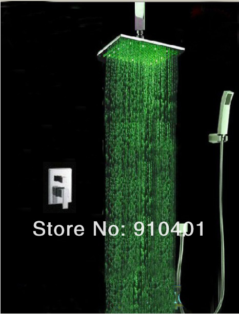 Wholesale And Retail Promotion Celling Mounted LED Color Changing Bathroom Shower Faucet Set With Handle Shower