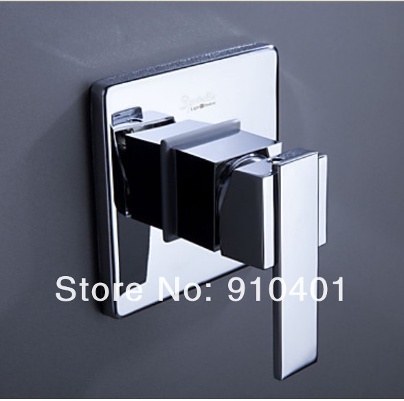 Wholesale And Retail Promotion Chrome Celling Mounted LED Bathroom Rain Shower Faucet Set Single Handle Valve