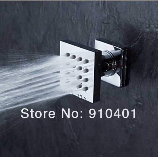 Wholesale And Retail Promotion LED 20" (50cm) Thermostatic Rain Shower Faucet 6 Massage Jets Sprayer Mixer Tap