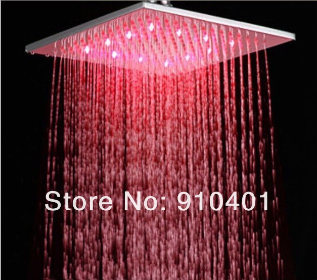 Wholesale And Retail Promotion LED Color Changing Celling Mounted 8" Rainfall Shower Faucet Set Single Handle