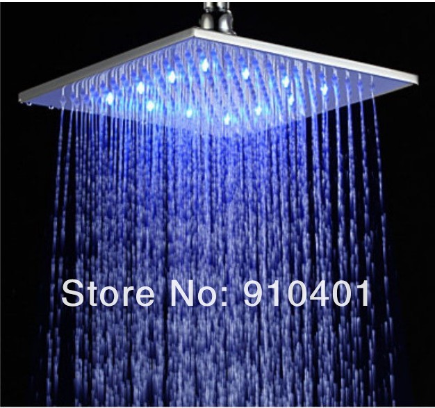 Wholesale And Retail Promotion NEW Luxury Wall Mounted 16 Inch (40cm) Rain Shower Faucet Set Bathtub Mixer Tap