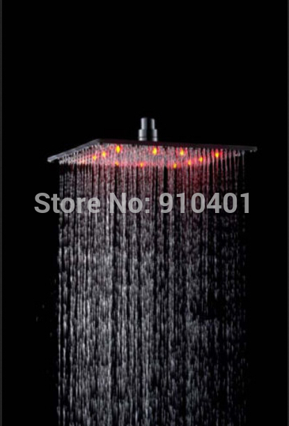 Wholesale And Retail Promotion Thermostatic LED 8" Brass Rain Shower Faucet Set Hand Shower Mixer Tub Mixer Tap