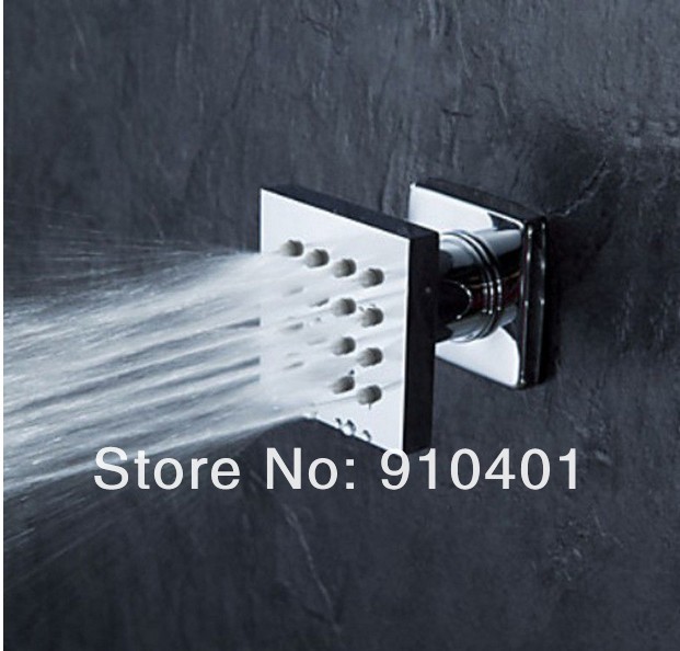 wholesale and retail promotion NEW LED Thermostatic 8" Rain Shower Faucet Jets Sprayer Shower W/ Tub Mixer Tap