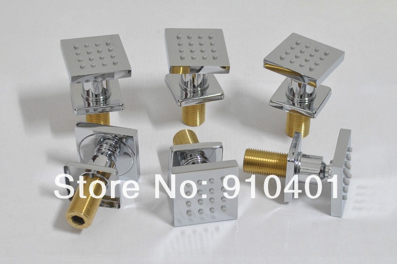 wholesale and retail promotion NEW LED Thermostatic 8" Rain Shower Faucet Jets Sprayer Shower W/ Tub Mixer Tap