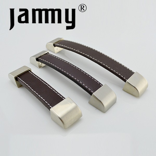 2pcs 2014 96MM Leather Handles furniture decorative kitchen cabinet handle high quality armbry door pull