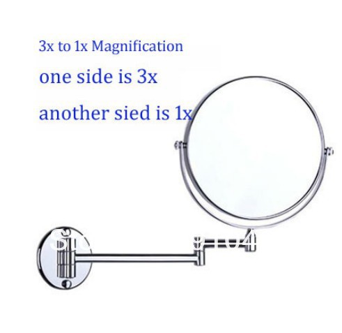 Bathroom accessaries bath make up mirror double side 3x to 1x magnifying mirror wall mount