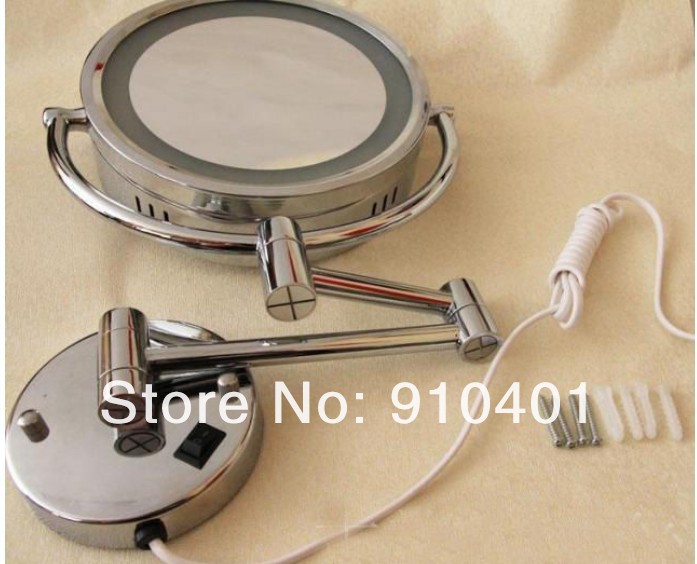 Wholesale And Retail Promotion   Wall Mounted Round 3x / 1x Magnifying Bathroom Mirror LED Makeup Cosmetic Mirror
