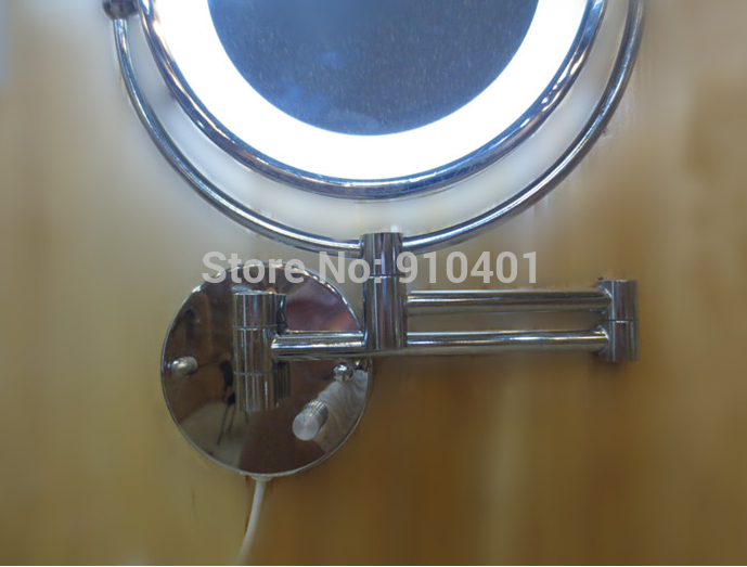 Wholesale And Retail Promotion Luxury LED Light Makeup Cosmetic Mirror Manifying Foldable Wall Mounted Mirror