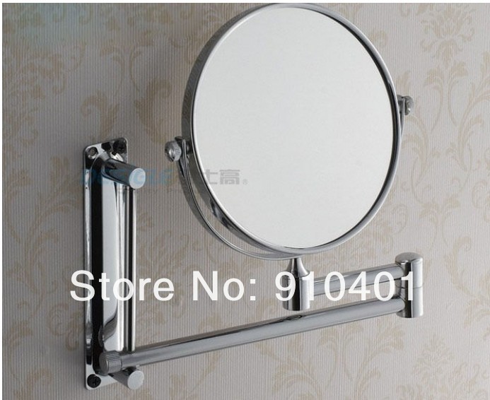 Wholesale And Retail Promotion  Polished Chrome Brass Wall Mounted Beauty Makeup Mirror Magnifying Round Mirror