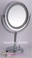 beauty girl make up mirror 8 inches magnifying LED mirror 2-Face Illuminated deck mounted mirror chrome