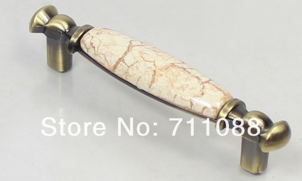 96mm European-style ceramic wardrobe handle Marbling Cabinet handle door drawer handle