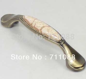 96mm Marbling wardrobe handle Cabinet handle door drawer European-style ceramic handle