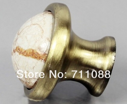 European-style marble ceramic handle Cabinet furniture door drawer wardrobe bronze handle