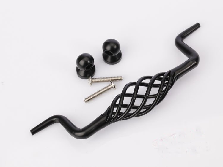 -128mm Black iron birdcage drawer pull /furniture handle/ kitchen cabinet door handle European design