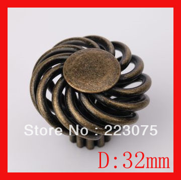 -32mm Single hole Antique Bronze birdcage knob /cabinet furniture drawer handle/ door knob