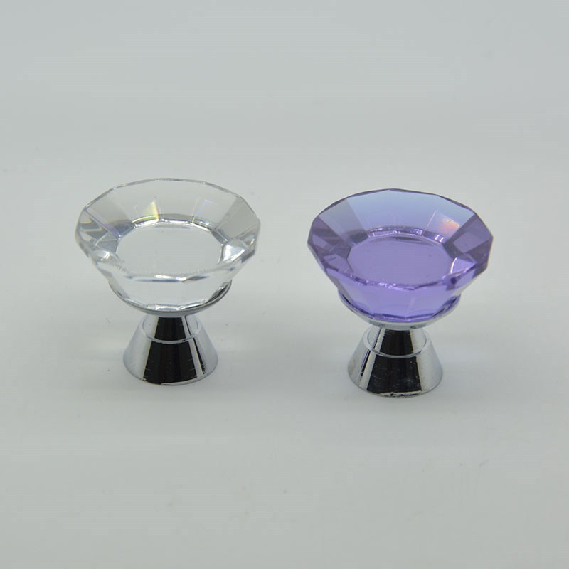 clear purple crystal cabinet knob 25g 28*25mm diamond shaped crystal cabinet knob crystal drawer knobs