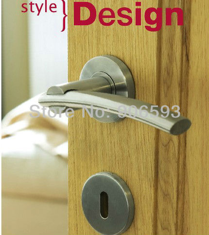 6pairs lot free shipping Modern stainless steel camber door handle/handle/lever door handle/AISI 304