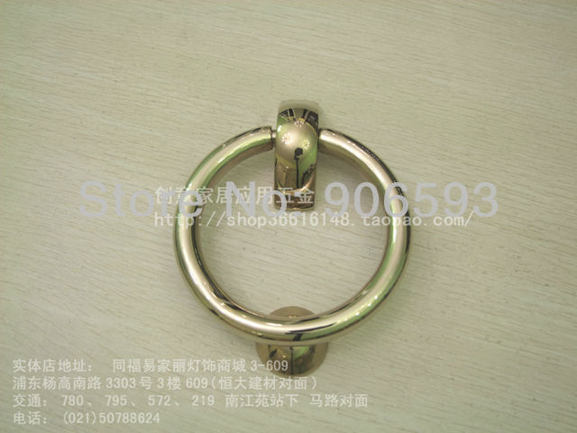 6pcs lot free shipping Classical stainless steel circular door knocker/PVD bright finish/stainless steel knocker/door pull