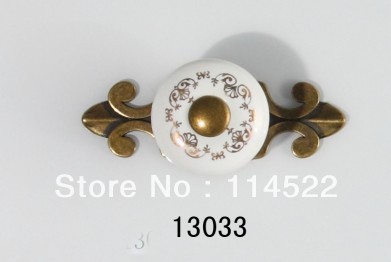 New design antique brass and ceramic door handles kitchen handles knobs wardrobe handles closet knob cabinet pulls classic 13033