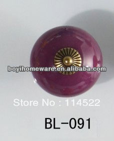 New design purple ceramic knobs furniture handles knobs wardrobe and cupboard knobs drawer dresser knobs cabinet pulls BL-091