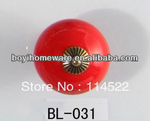 New design red ceramic knobs furniture handles knobs wardrobe and cupboard knobs drawer dresser knobs cabinet pulls BL-031