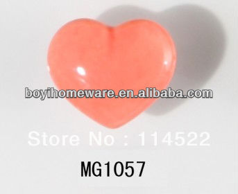 moulded popular heart shaped pink ceramic knob handles cabinet pull kitchen cupboard knob kids drawer dresser knobs MG1057