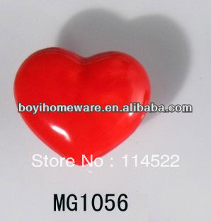 moulded popular heart shaped red ceramic knob handles cabinet pull kitchen cupboard knob kids drawer dresser knobs MG1056