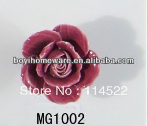 new design hand made flower ceramic rose knobs handles cabinet pull kitchen cupboard knob kids drawer knobs MG1002