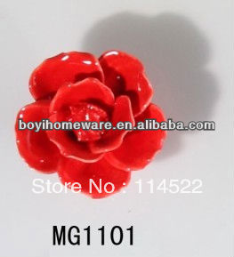 new design handmade hot sale flower ceramic knobs handles cabinet pull kitchen cupboard knob kids drawer knobs MG1101