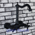 NEW Luxury Wall Mounted Faucet Oil-rubbed Bronze Bathroom Sink & Kitchen Vessel Faucet Mixer Tap Dual Handle