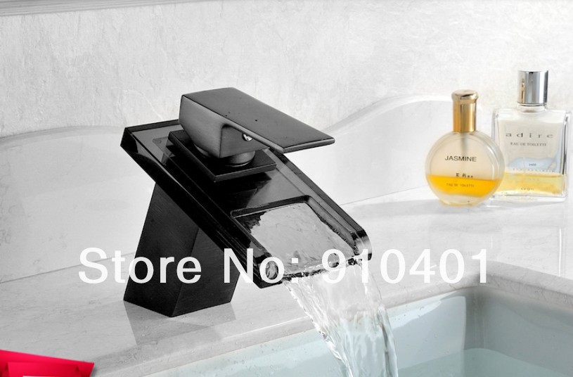 Wholesale And Retail Promotion Deck Mounted Oil Rubbed Bronze Waterfall Bathroom Basin Faucet Sink Mixer Tap