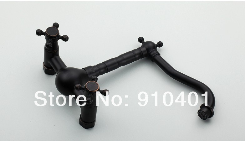 Wholesale And Retail Promotion Modern Oil Rubbed Bronze Wall Mounted Bathroom Faucet Swivel Spout Kitchen Mixer