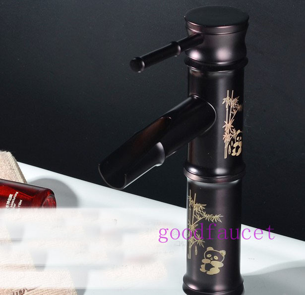 Wholesale And Retail Promotion NEW Oil Rubbed Bronze Bathroom Basin Faucet Vanity Sink Mixer Tap Bamboo Style