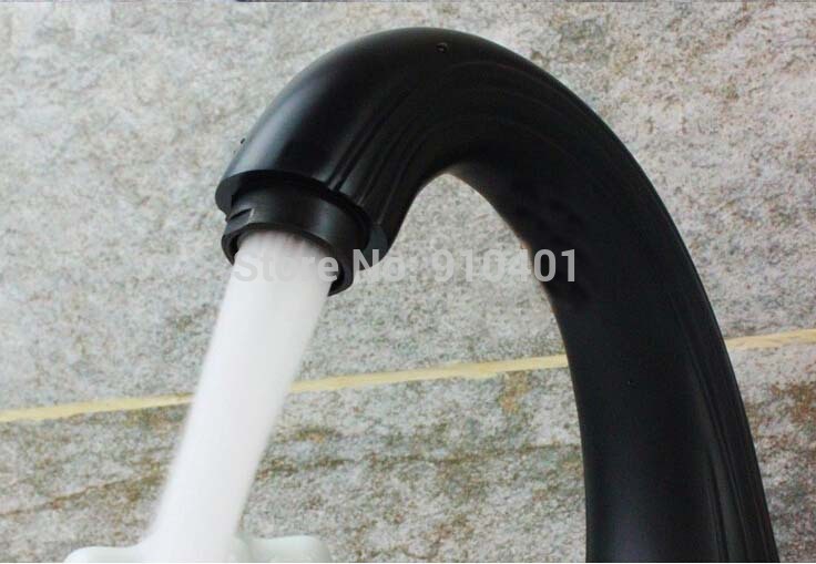 Wholesale And Retail Promotion Widespread Oil Rubbed Bronze Bathroom Faucet Carved Spout Dual Handles Mixer Tap