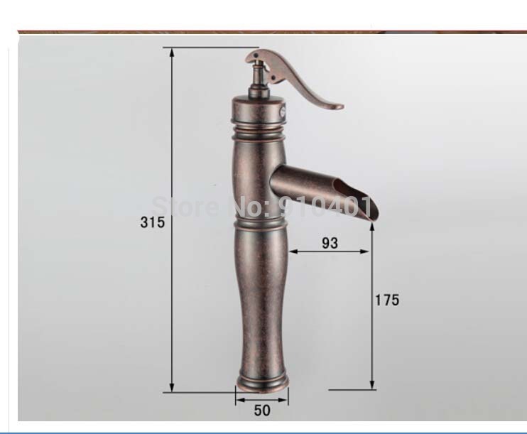 Wholesale and retail Promotion Deck Mounted Antique Style Water Pump Waterfall Bathroom Basin Faucet Mixer Tap