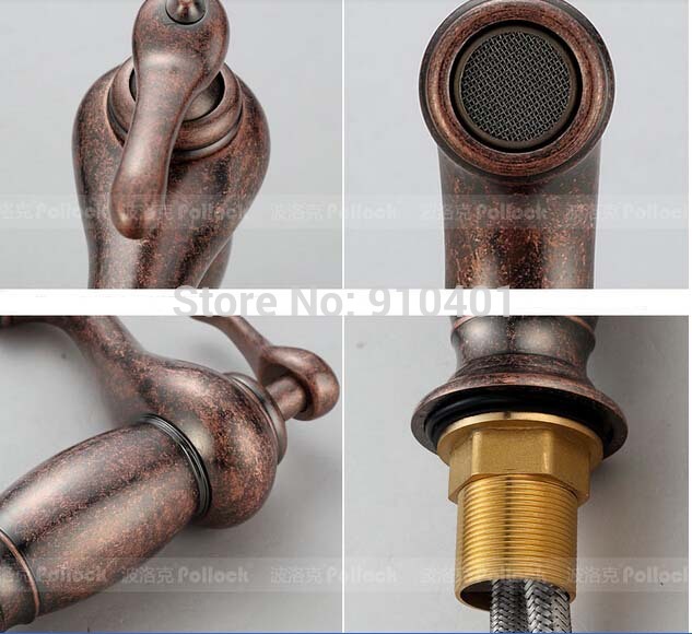 Wholesale and retail Promotion NEW Tall Style Antique Brass Bathroom Basin Fuacet Single Handle Sink Mixer Tap