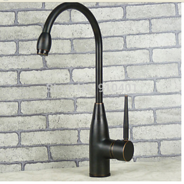 Wholesale and retail Promotion Oil Rubbed Bronze Bathroom Basin Faucet Swivel Spout Single Handle Hole Mixer
