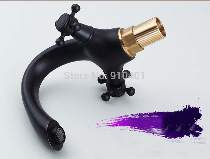 Wholesale and retail Promotion Oil Rubbed Bronze Bathroom Carved Bathroom Faucet Vanity Sink Mixer Tap 2 Levers