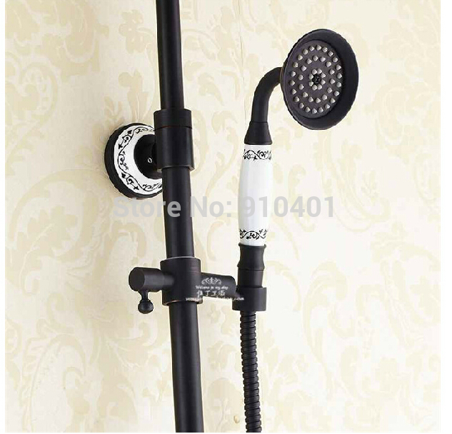 Wholesale And Retail Promotion Luxury Rain Shower Faucet Tub Mixer Tap Dual Handles Ceramic Style Hand Shower